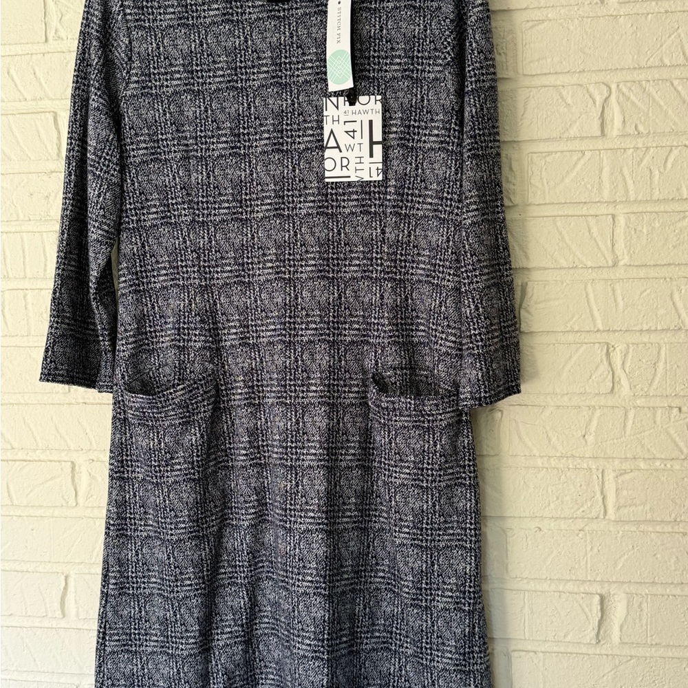 41 Hawthorn Navy and White Patterned Top